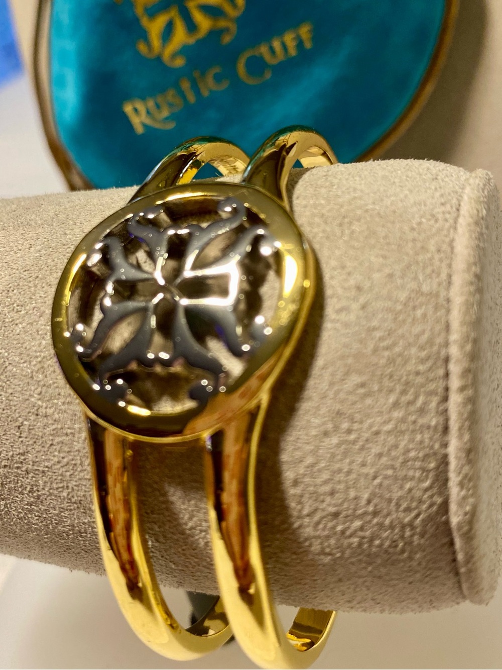 Rustic Cuff Gold & Silver Cutout Cuff Bracelet